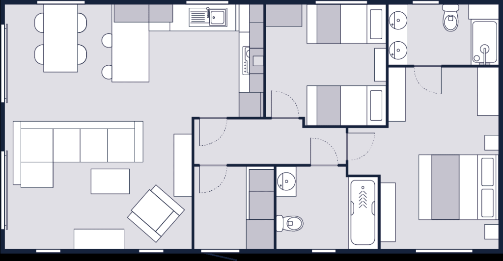 Floorplan of Victory Faraday, a 2 bedroom lodge
