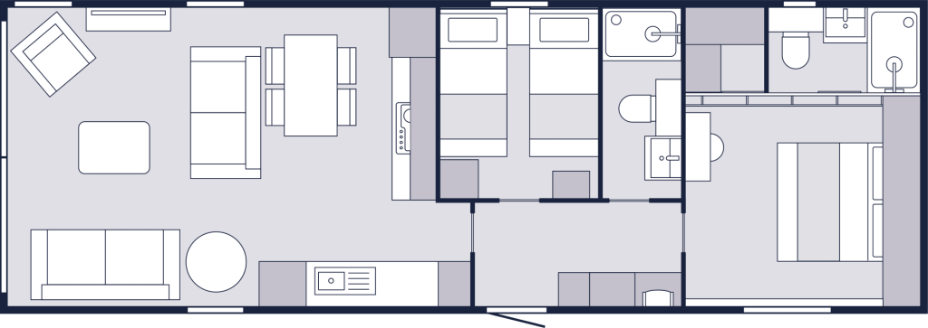 Floorplan of Victory Lakewood, a 2 bedroom lodge